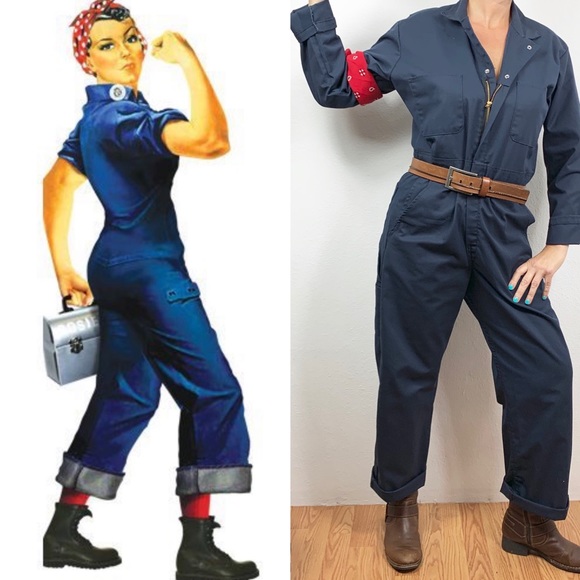 rosie the riveter blue jumpsuit